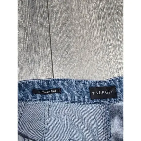 Talbots Wide Leg Trouser Jeans Y2K NWT Naomi Wash Sz 12 A004095 - Picture 9 of 12